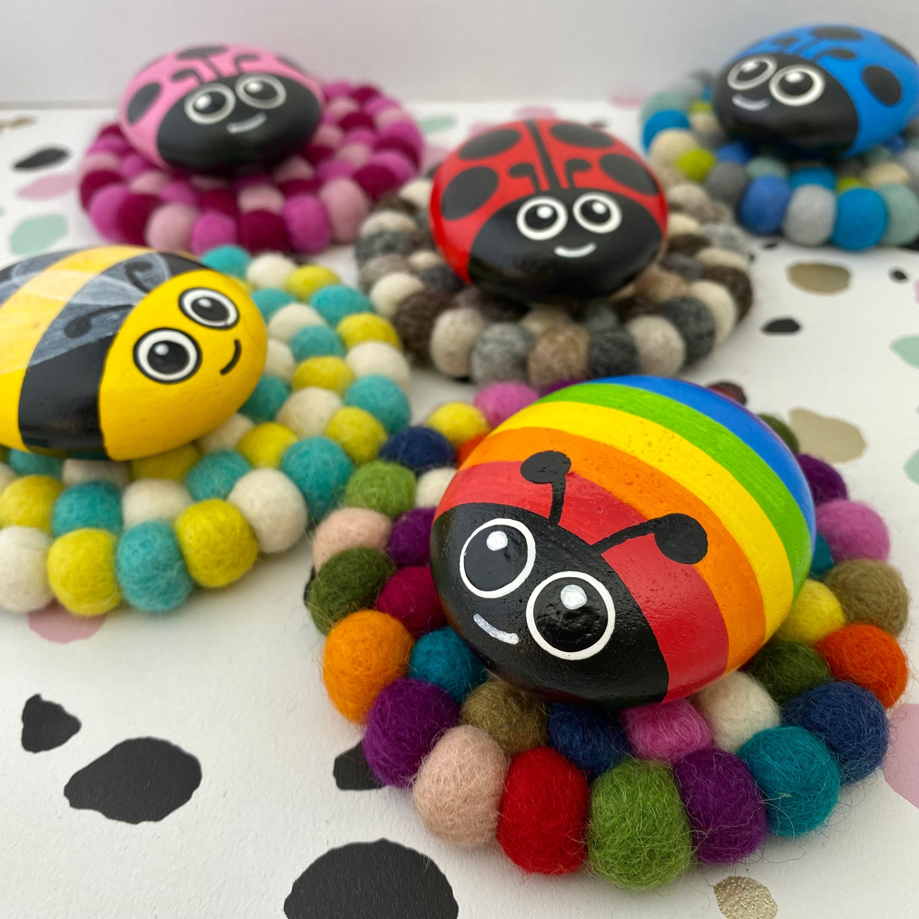 Painted Rock Bugs Monster Pebbles McFloof Makes