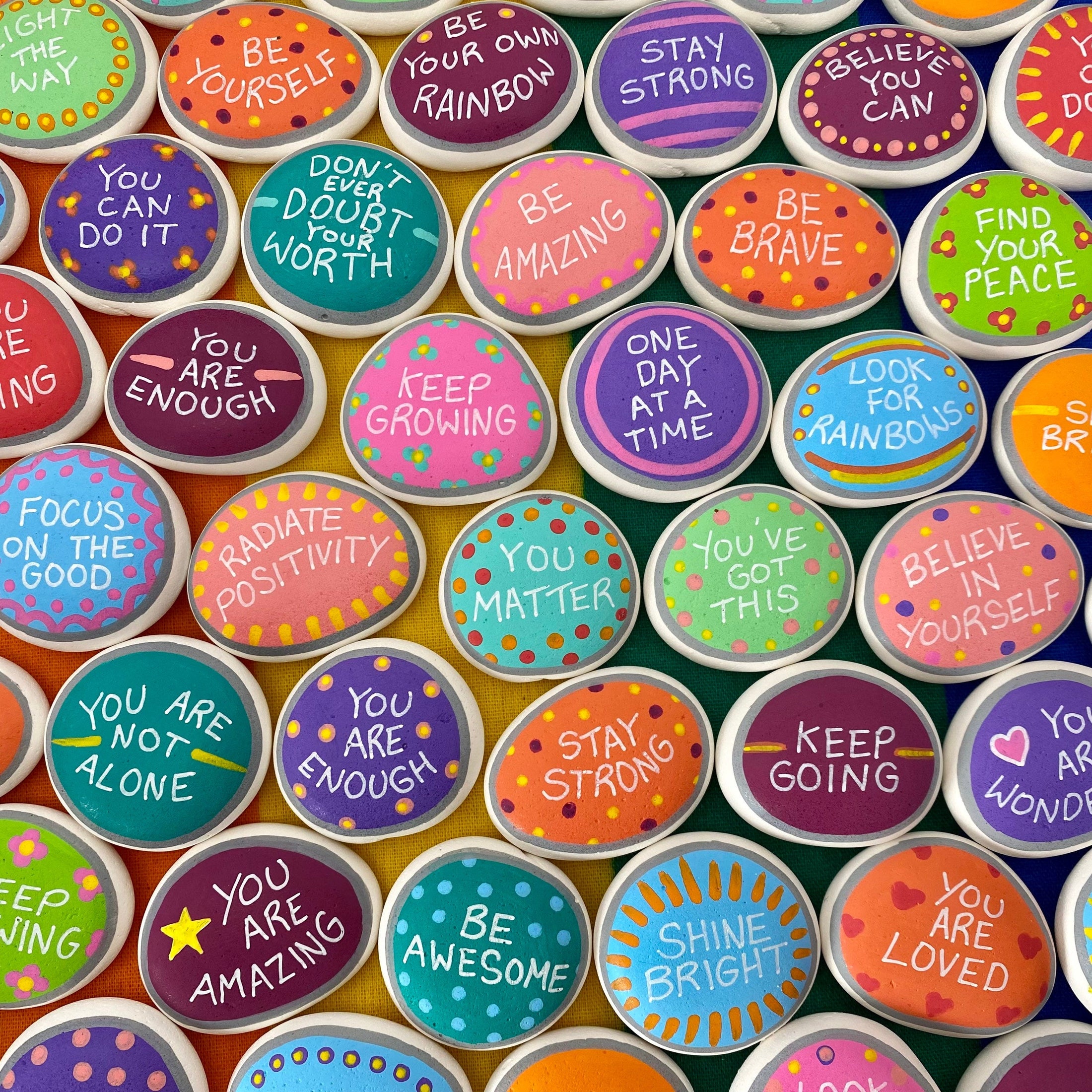 Personalised Custom Painted Affirmation/Kindness Ceramic Pebbles ...