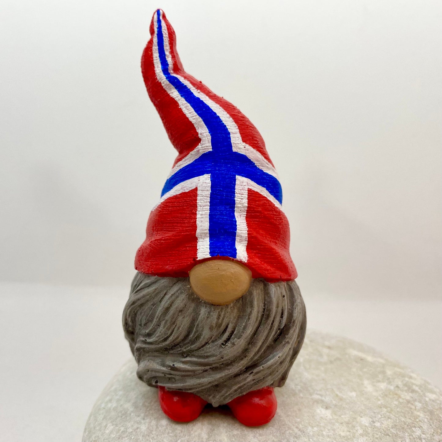 Hand painted Gonk statue with Norway Flag hat